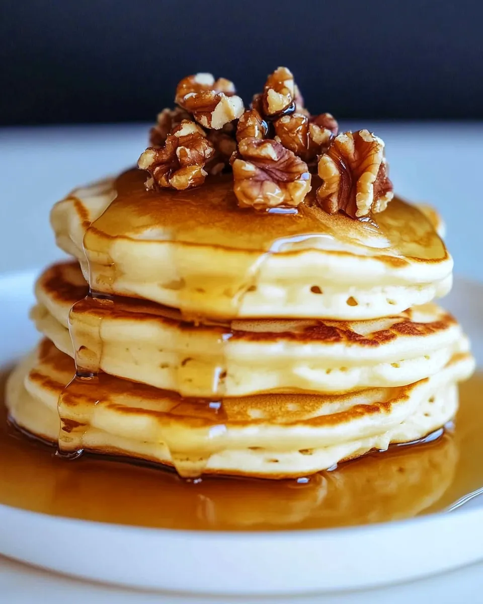 Easy Pancakes with Brie Cream, Honey and Walnuts recipe photo