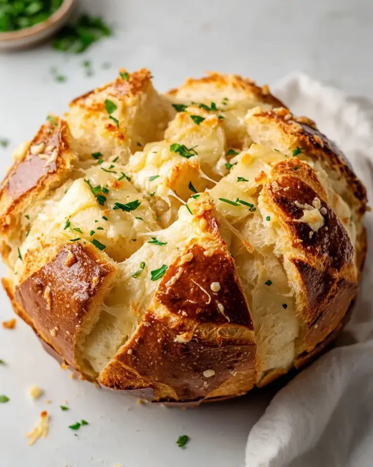 Homemade Parmesan and Garlic Butter Cheesy Pull Apart Bread photo