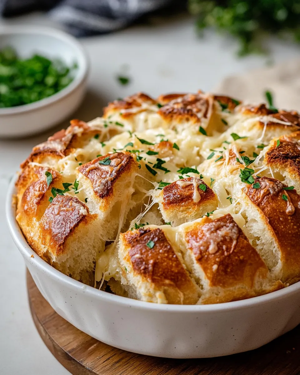 Easy Parmesan and Garlic Butter Cheesy Pull Apart Bread recipe photo
