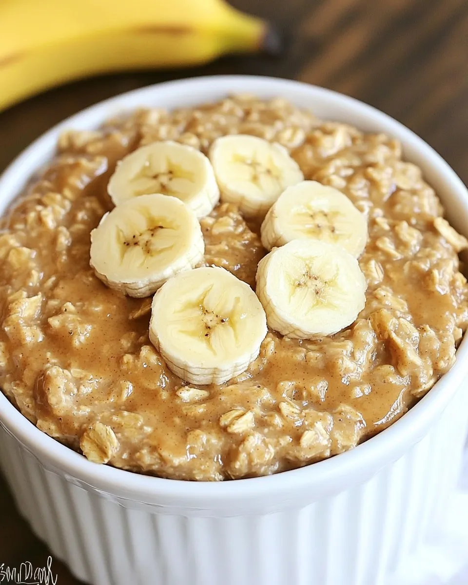 Delicious Peanut Butter Banana Crockpot Oatmeal shot
