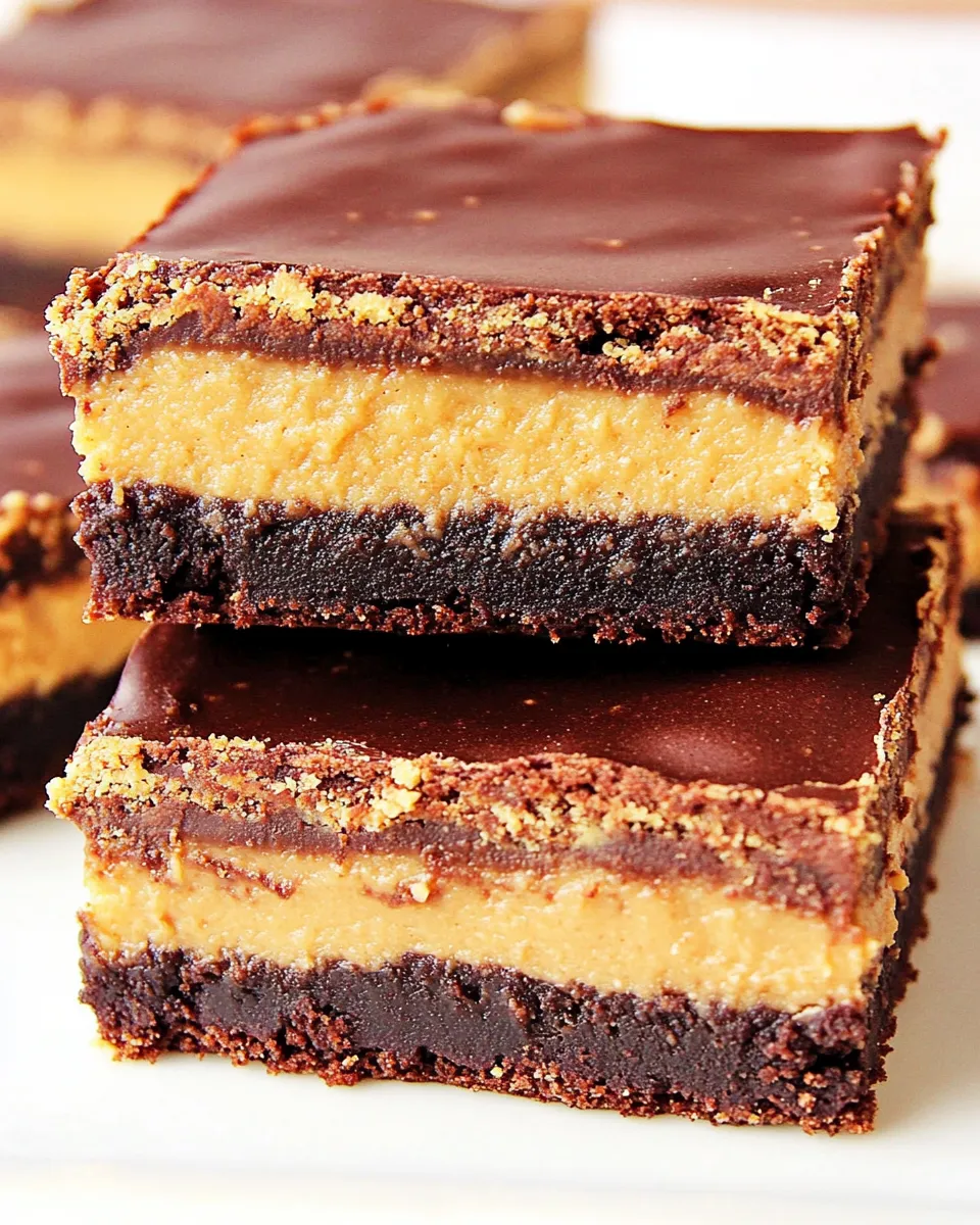 Classic Peanut Butter Brownie Truffle Bars Recipe image