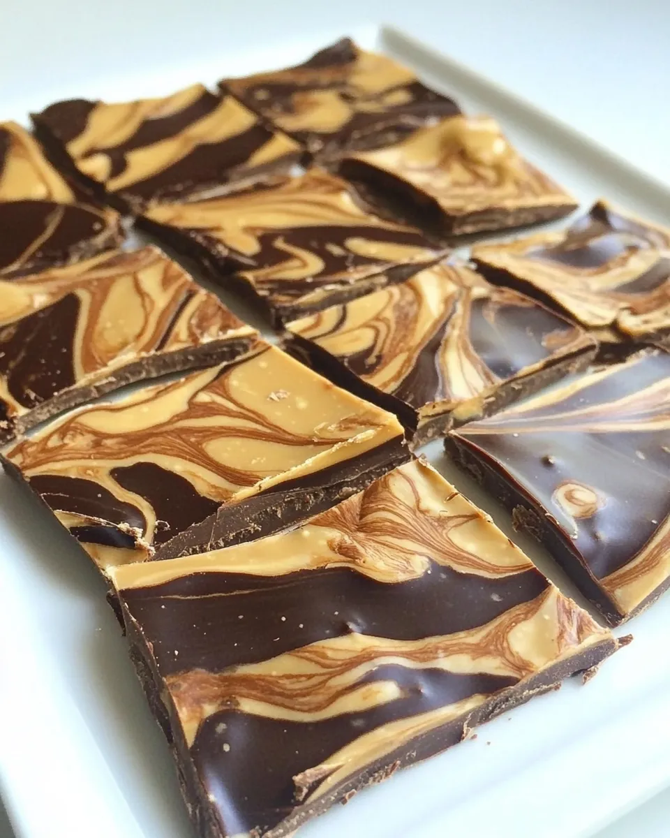 Delicious Peanut Butter Chocolate Swirl Bark image