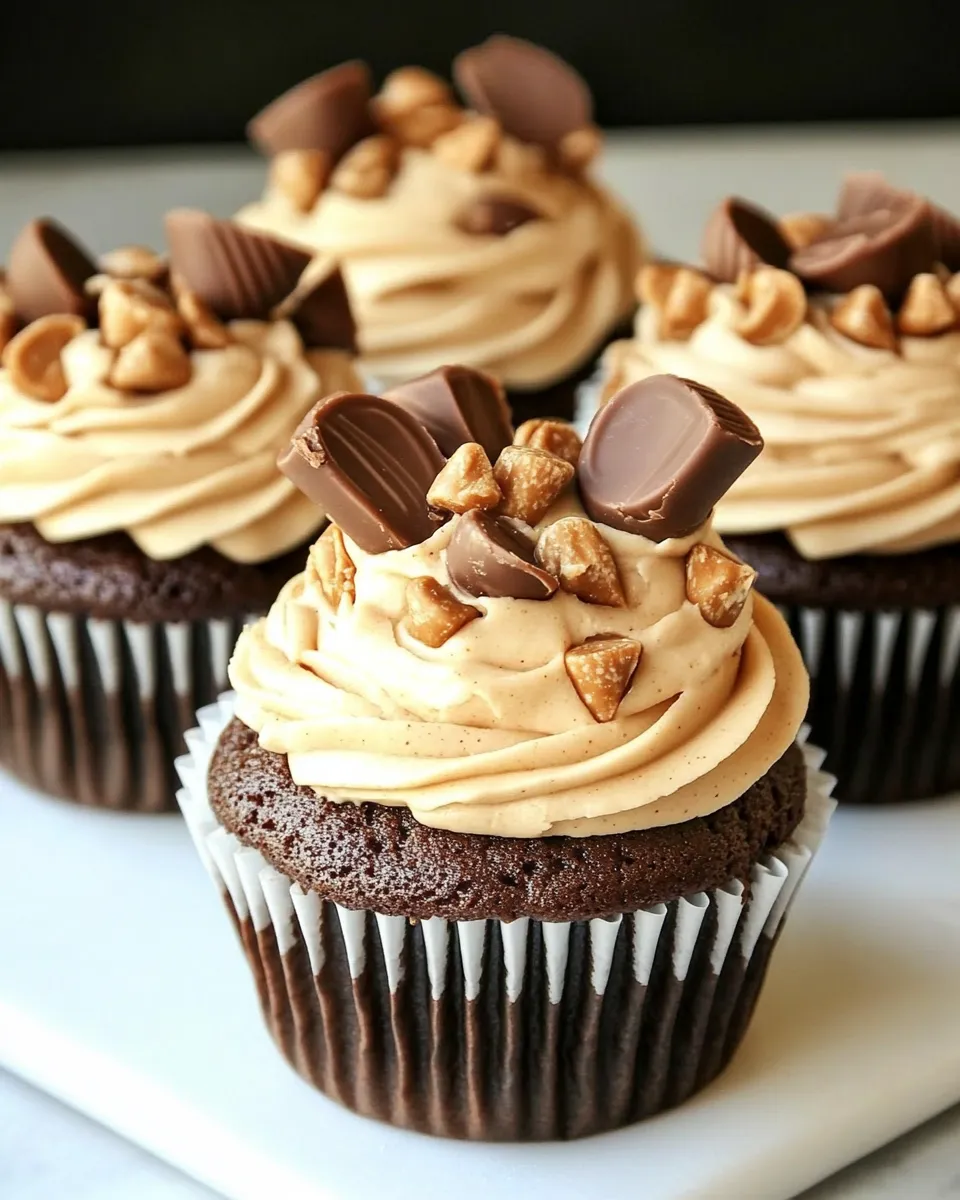 Delicious Peanut Butter Cup Cupcakes shot