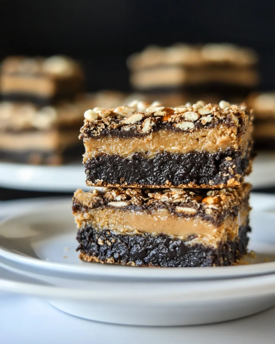 Savory Peanut Butter Fudge Pretzel Brownies. picture
