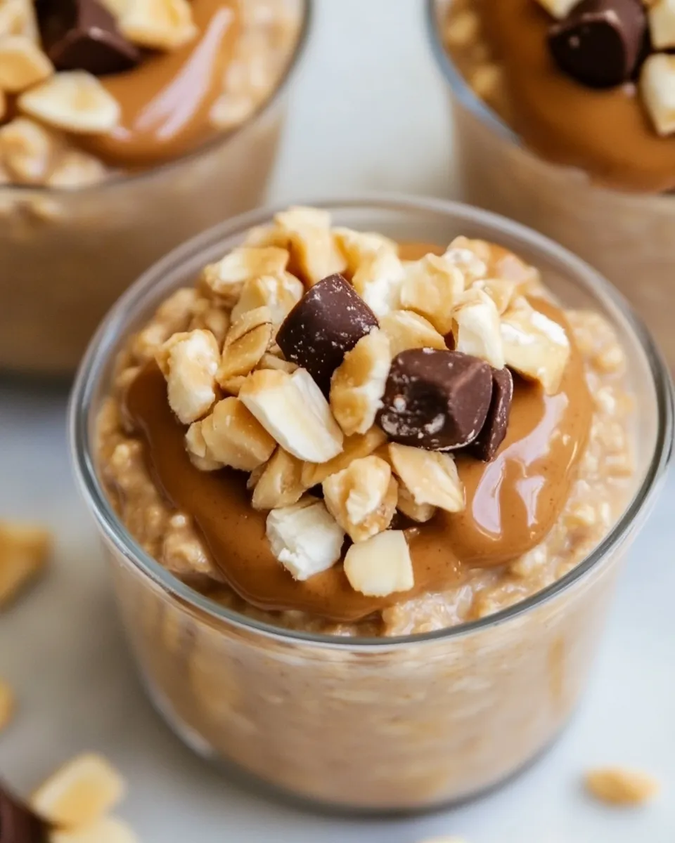 Delicious Peanut Butter Overnight Oats shot