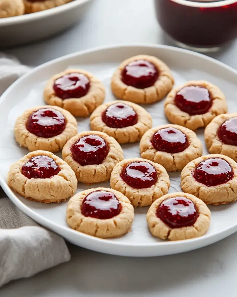 Homemade Peanut Butter & Jam Thumbprint Cookies photo