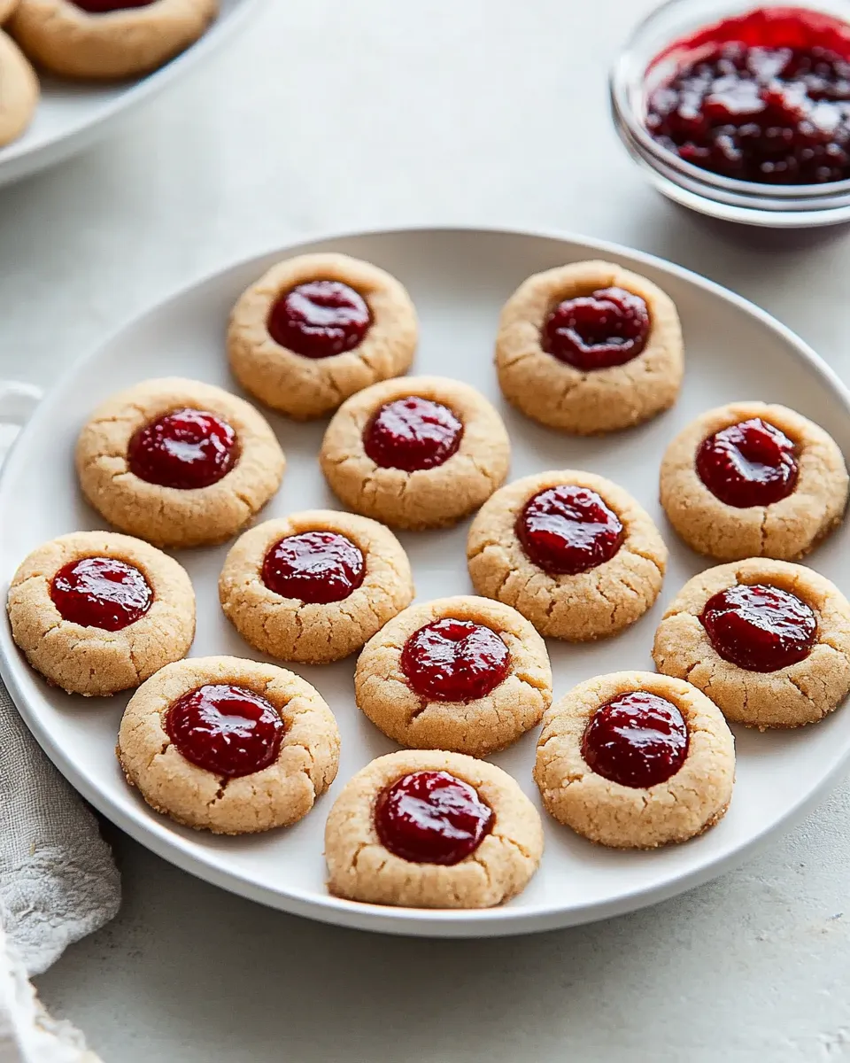 Easy Peanut Butter & Jam Thumbprint Cookies recipe photo