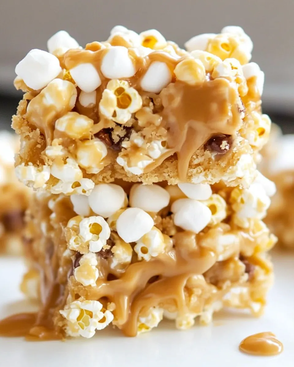 Homemade Peanut Butter & Marshmallow Popcorn Bars photo