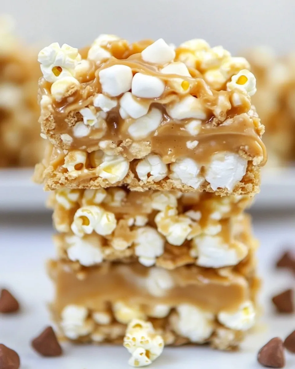 Delicious Peanut Butter & Marshmallow Popcorn Bars shot