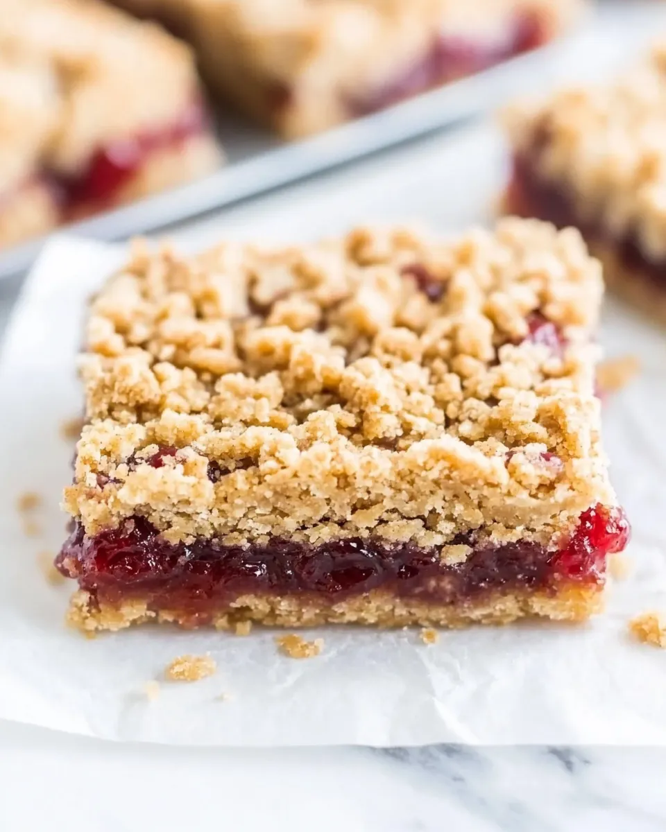 Easy Peanut Butter and Jelly Crumble Bars recipe photo