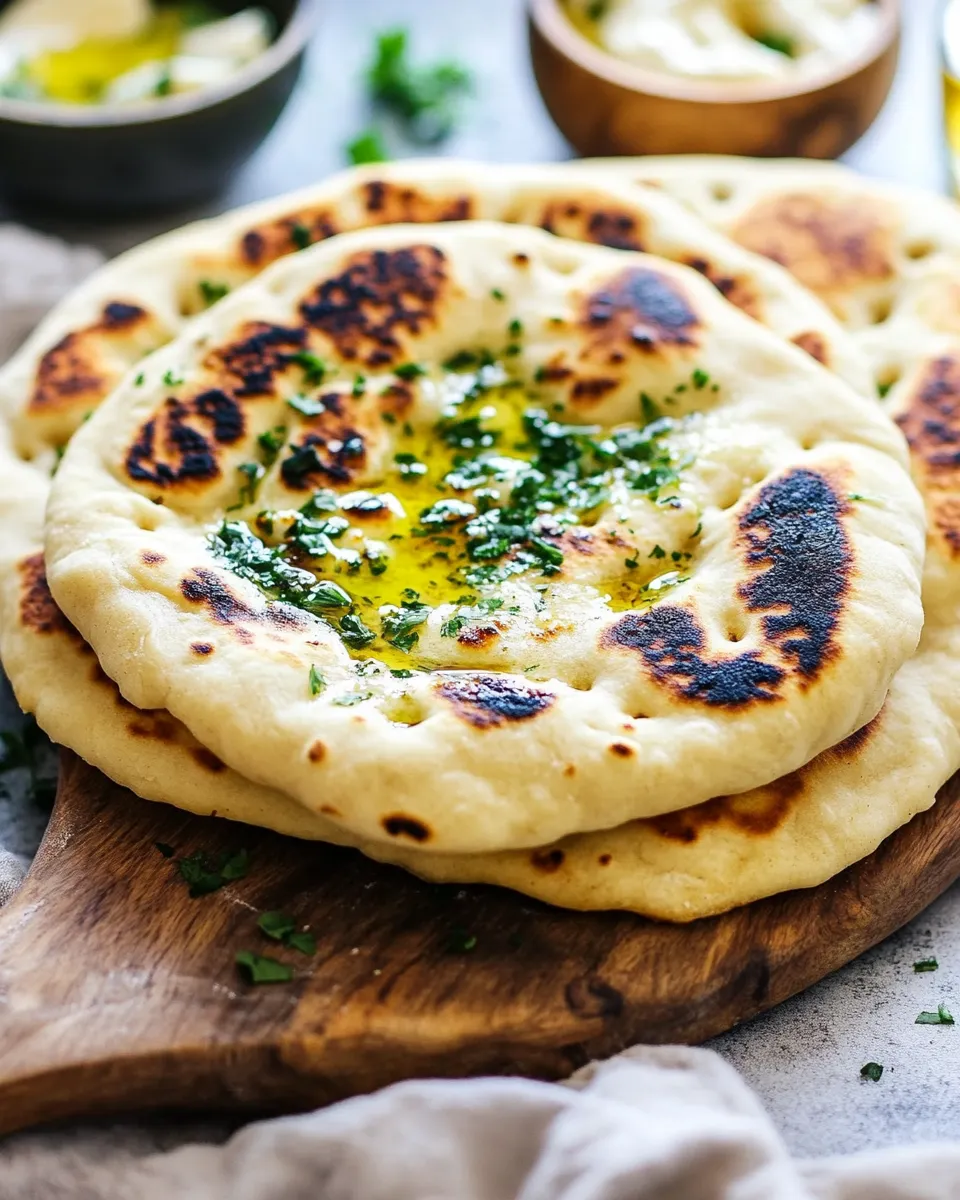 Homemade Perfect Naan Bread with Garlic Butter photo