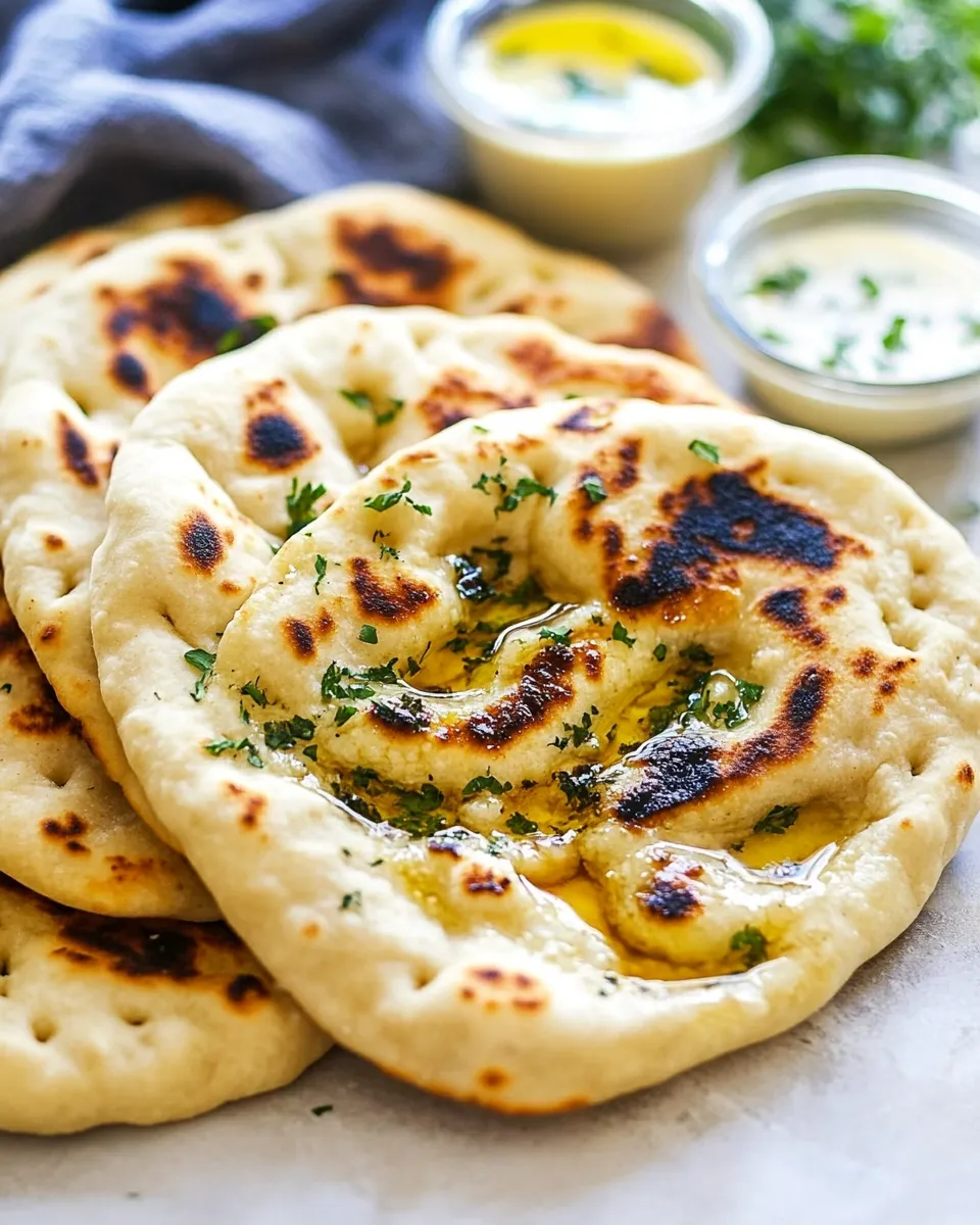 Classic Perfect Naan Bread with Garlic Butter image