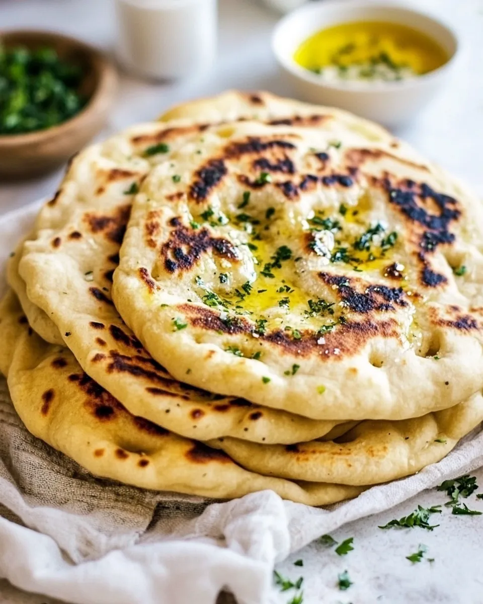 Easy Perfect Naan Bread with Garlic Butter recipe photo