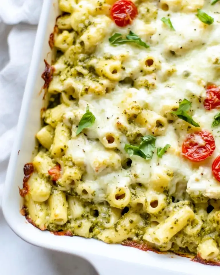 Homemade Pesto Chicken Pasta Bake photo