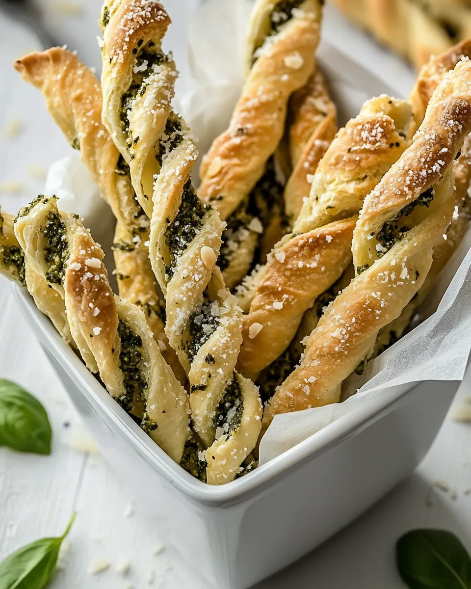 Delicious Pesto Parmesan Cheese Straws image
