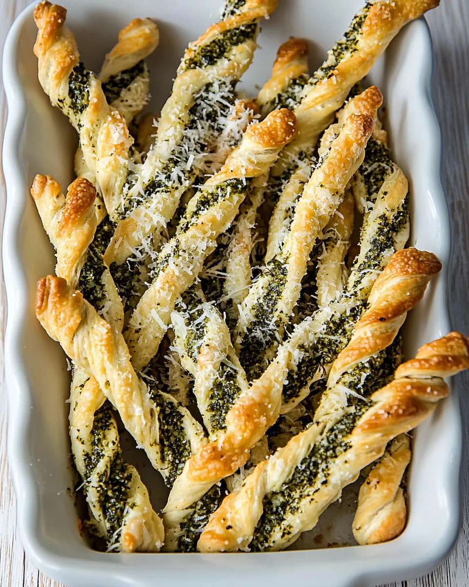 Homemade Pesto Parmesan Cheese Straws recipe photo