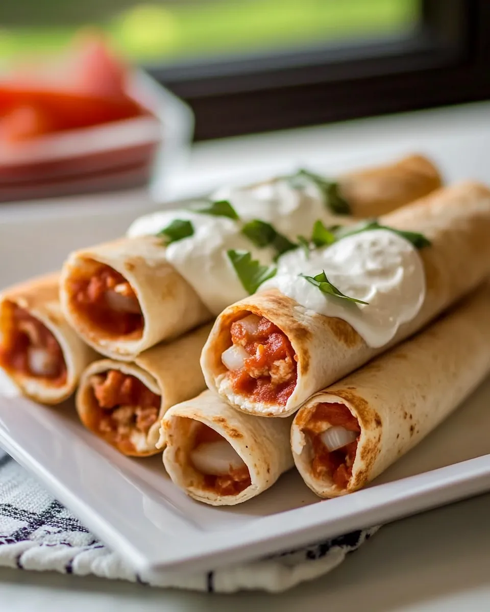 Easy Pizza Hummus Taquitos recipe photo