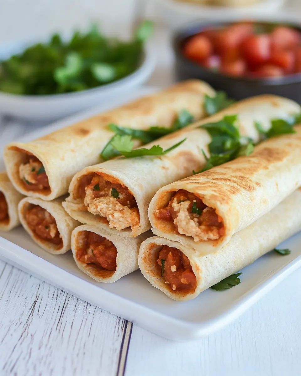 Delicious Pizza Hummus Taquitos shot