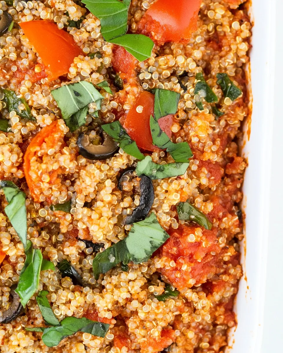 Easy Pizza Quinoa Casserole (Vegan!) image