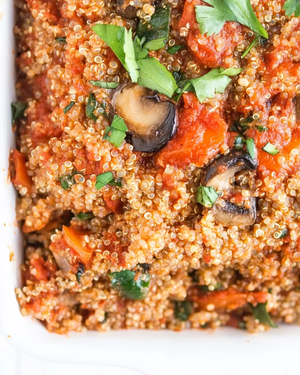 Delicious Pizza Quinoa Casserole (Vegan!) recipe photo