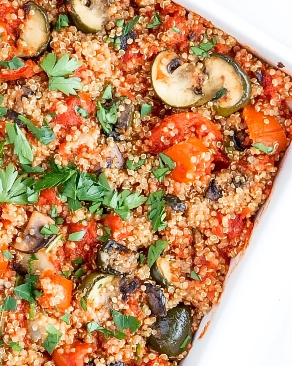 Healthy Pizza Quinoa Casserole (Vegan!) shot