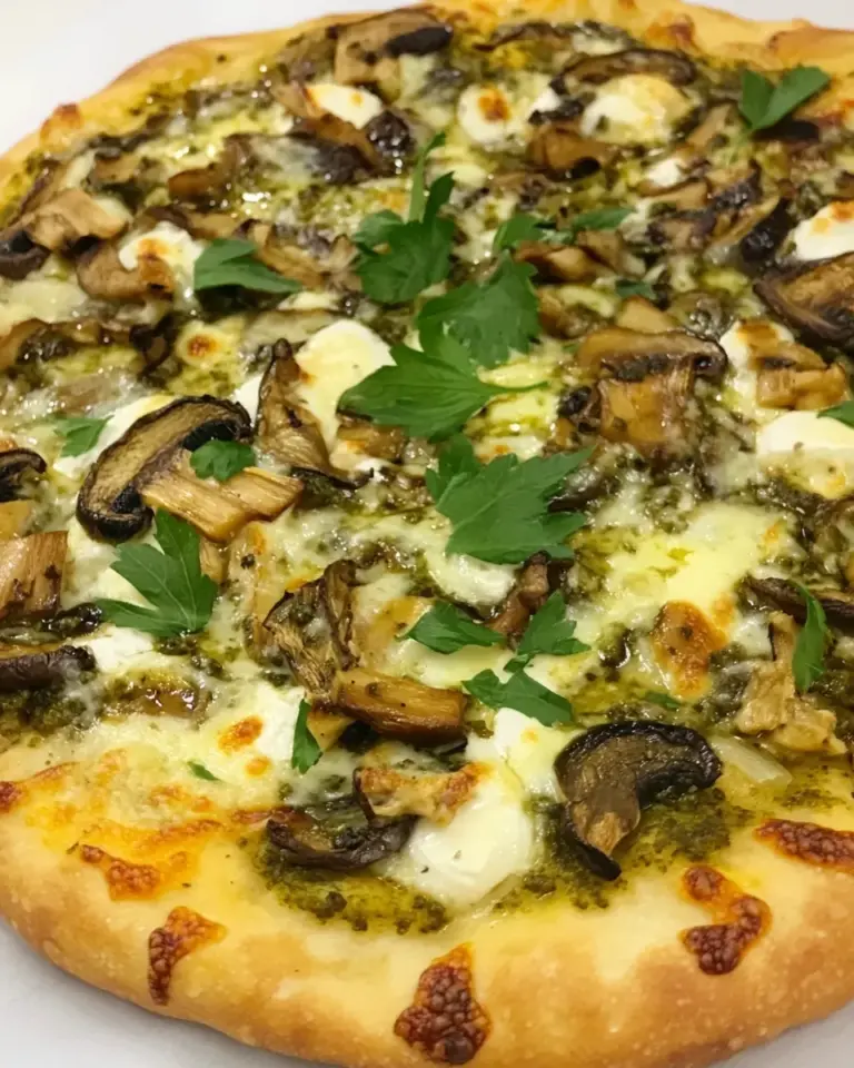 Homemade Portobello Pesto Pizza photo