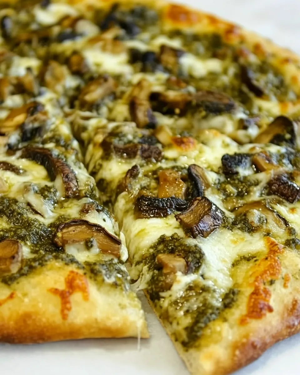 Delicious Portobello Pesto Pizza image