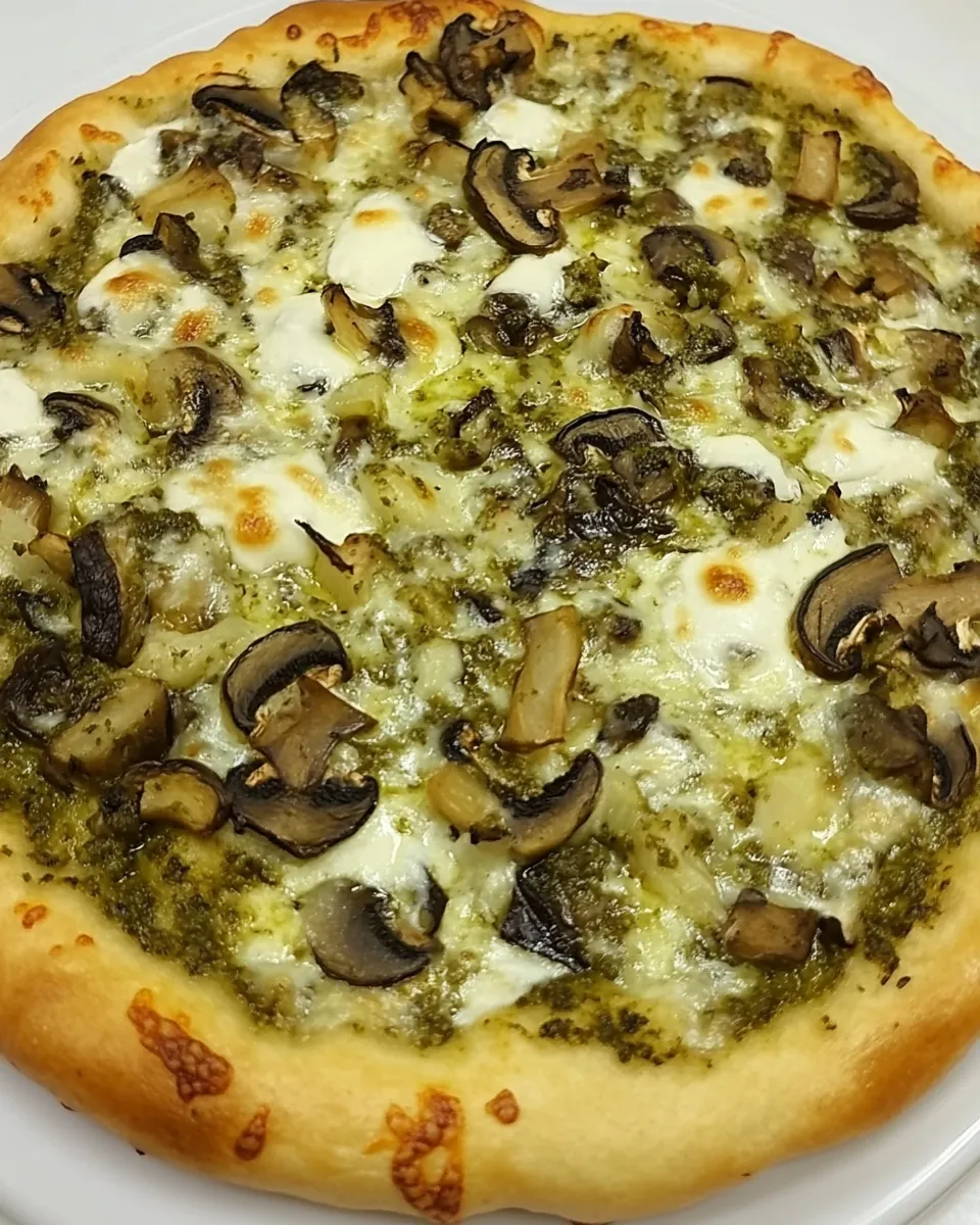 Easy Portobello Pesto Pizza recipe photo