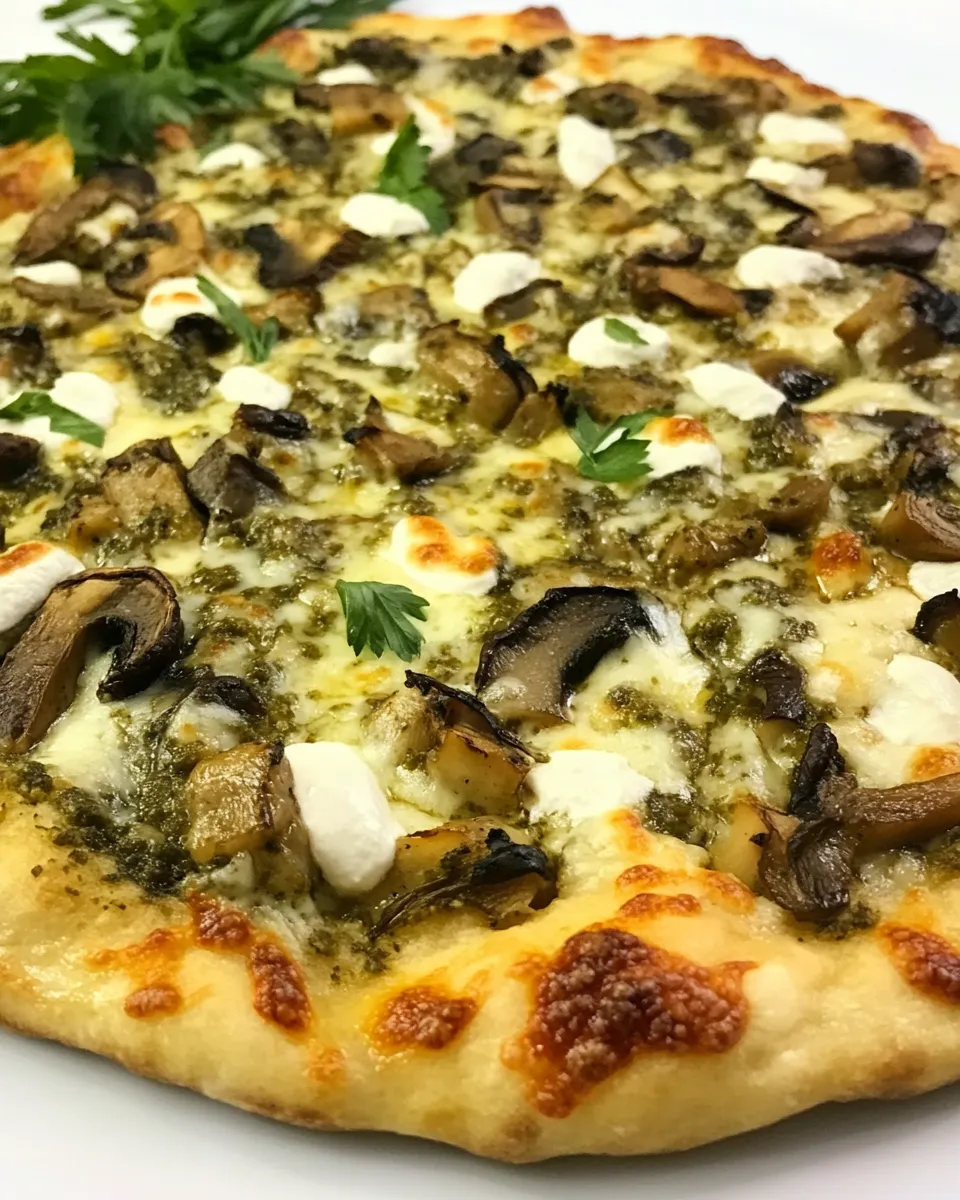 Healthy Portobello Pesto Pizza dish photo