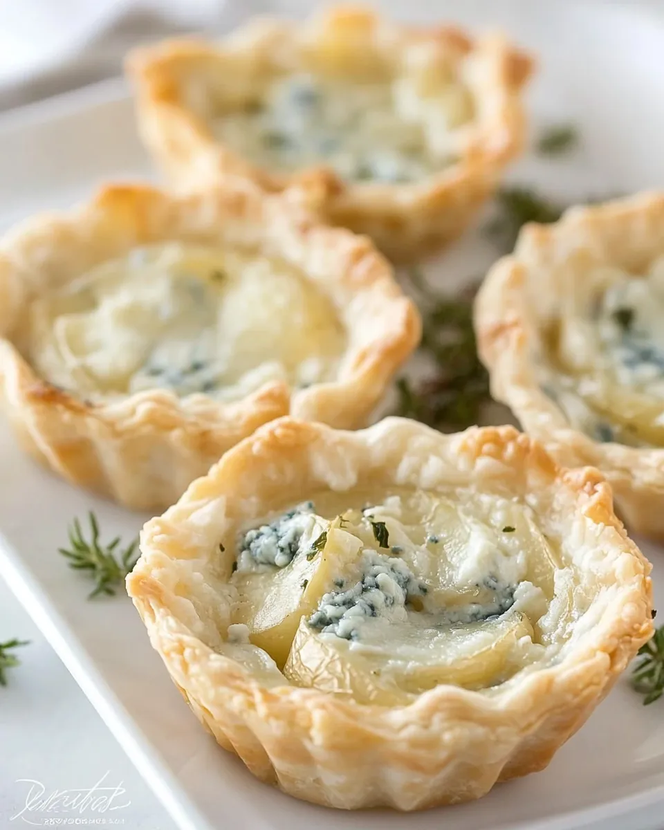 Delicious Potato Blue Cheese Tartlets shot