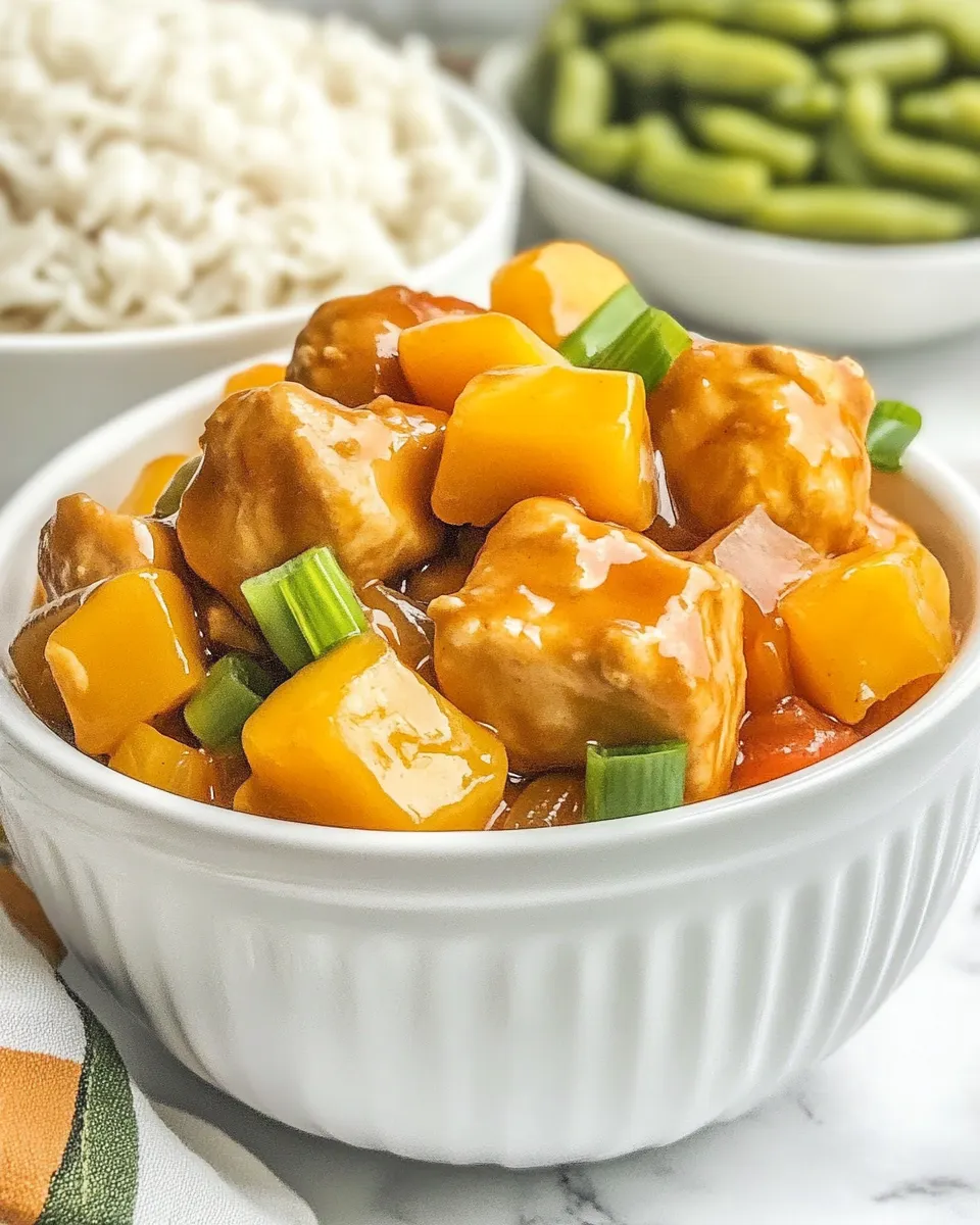 Healthy Pressure Cooker Sweet and Sour Chicken food shot
