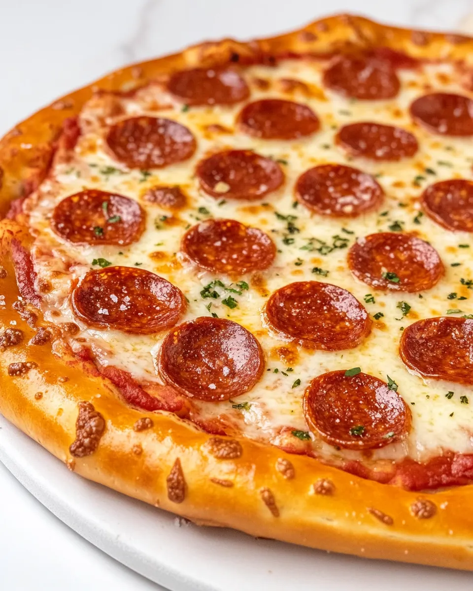 Delicious Pretzel Crust Pizza shot