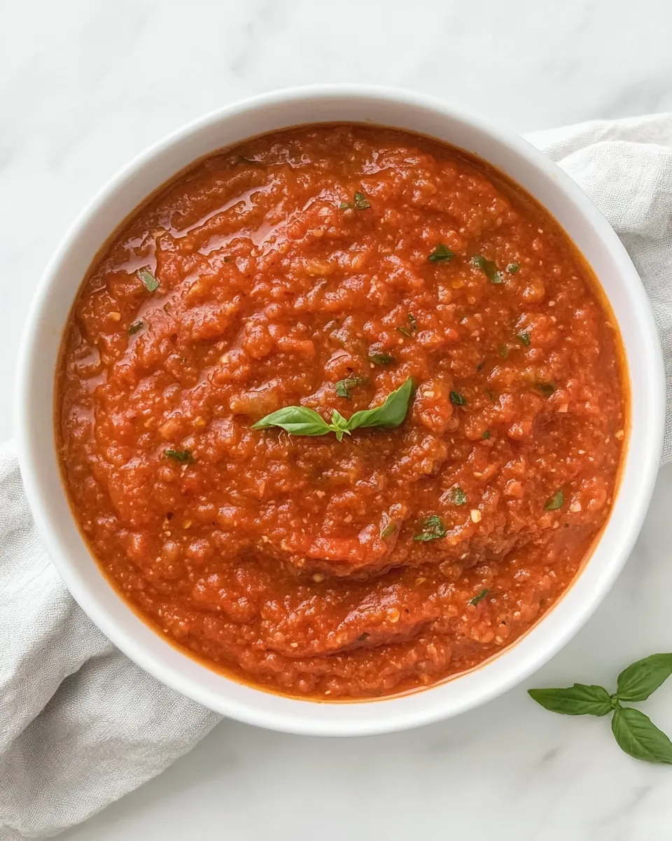 Delicious Quick Marinara Sauce shot