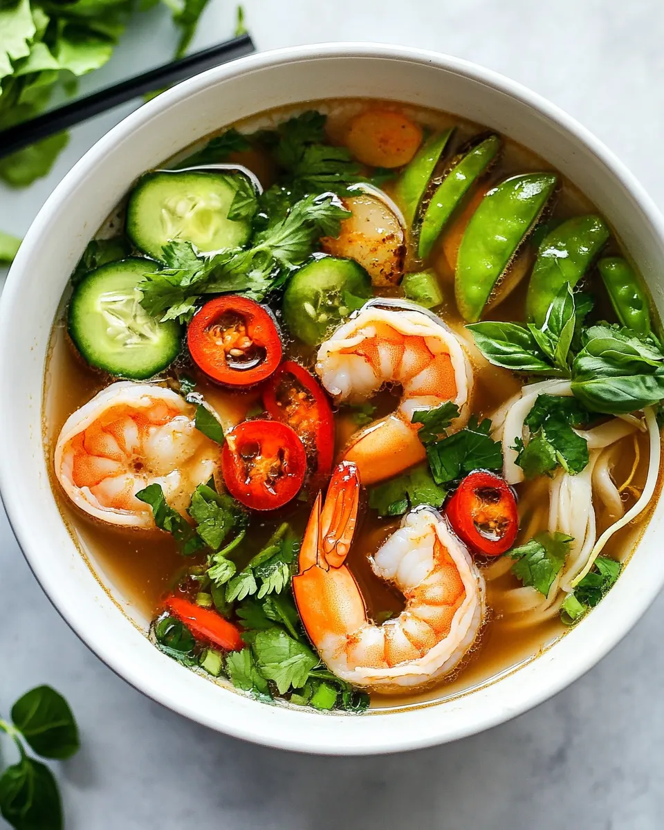 Classic Quick Shrimp Pho with Vegetables image