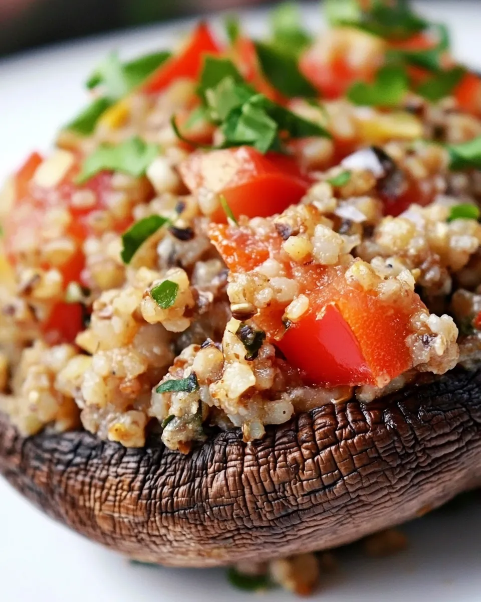 Delicious Quinoa Stuffed Portobello Mushrooms recipe image