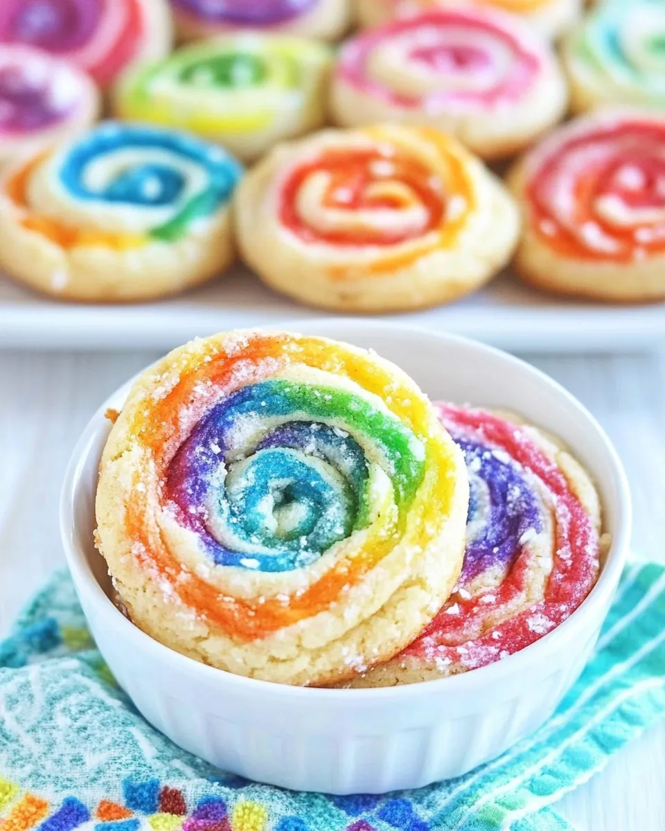 Homemade Rainbow Pinwheel Cookies photo