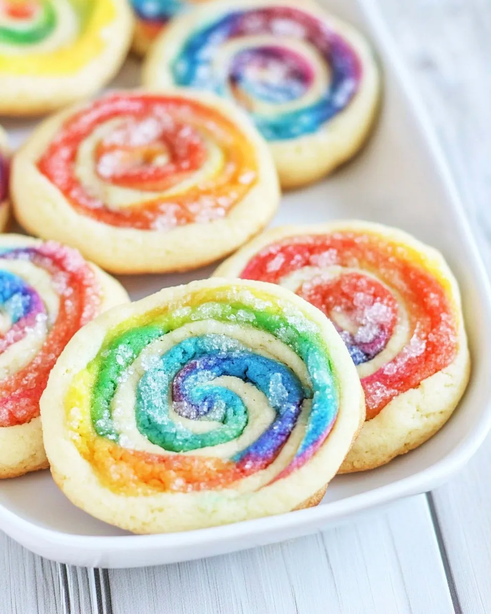 Easy Rainbow Pinwheel Cookies recipe photo