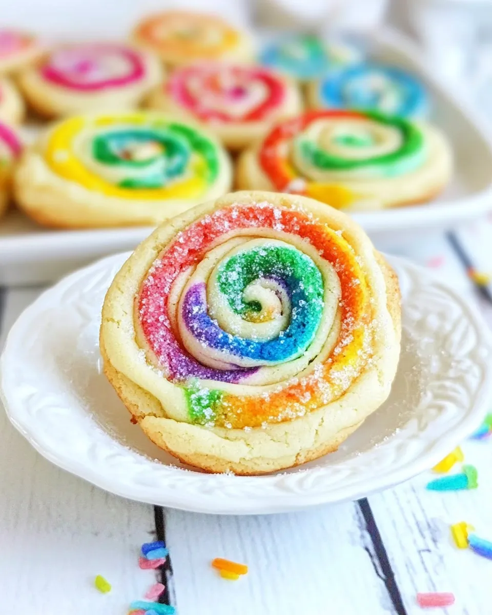 Delicious Rainbow Pinwheel Cookies shot
