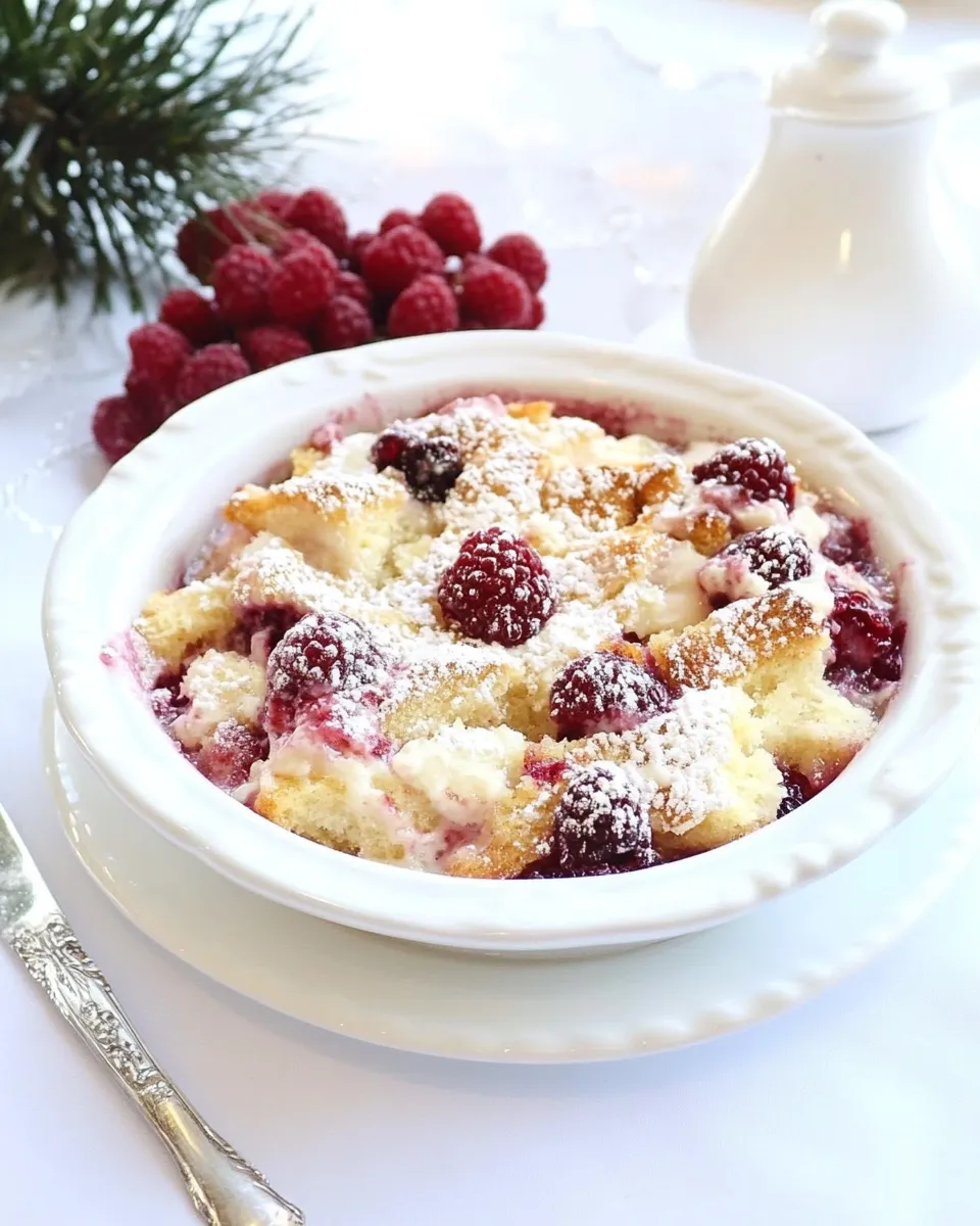 Delicious Raspberry Bread Pudding shot