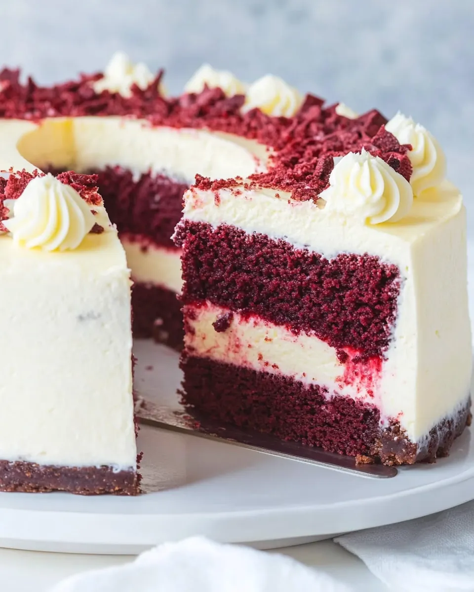 Delicious Red Velvet Cake Cheesecake image