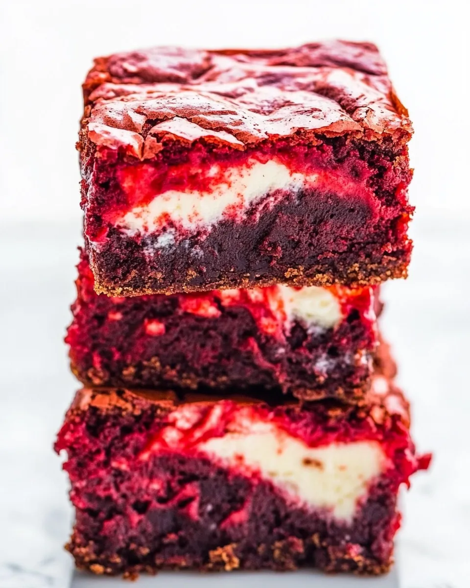 Sweet Red Velvet Cheesecake Brownies shot