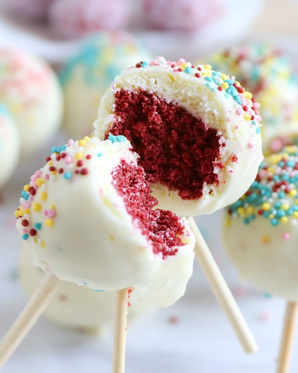 Delicious Red Velvet Cheesecake Pops shot
