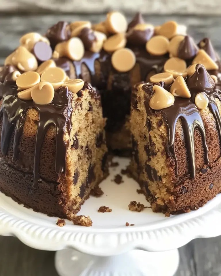 Homemade Reeses Peanut Butter Chocolate Chip Pound Cake photo