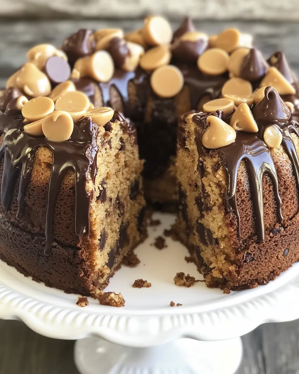 Homemade Reeses Peanut Butter Chocolate Chip Pound Cake photo