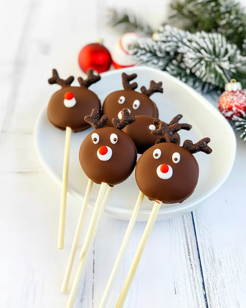 Homemade Reindeer Oreo Pops photo