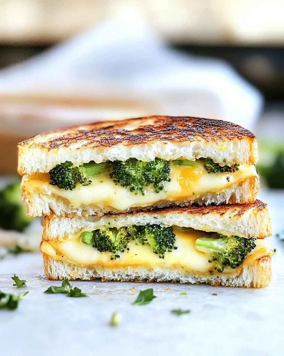 Delicious Roasted Broccoli Grilled Cheese image