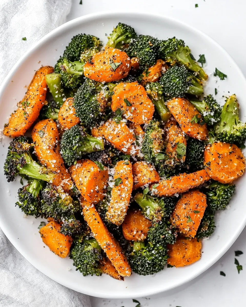 Healthy Roasted Broccoli and Carrots dish photo