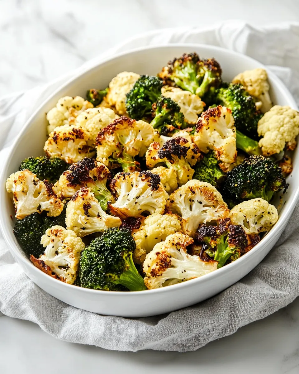 Quick Roasted Broccoli and Cauliflower dish photo