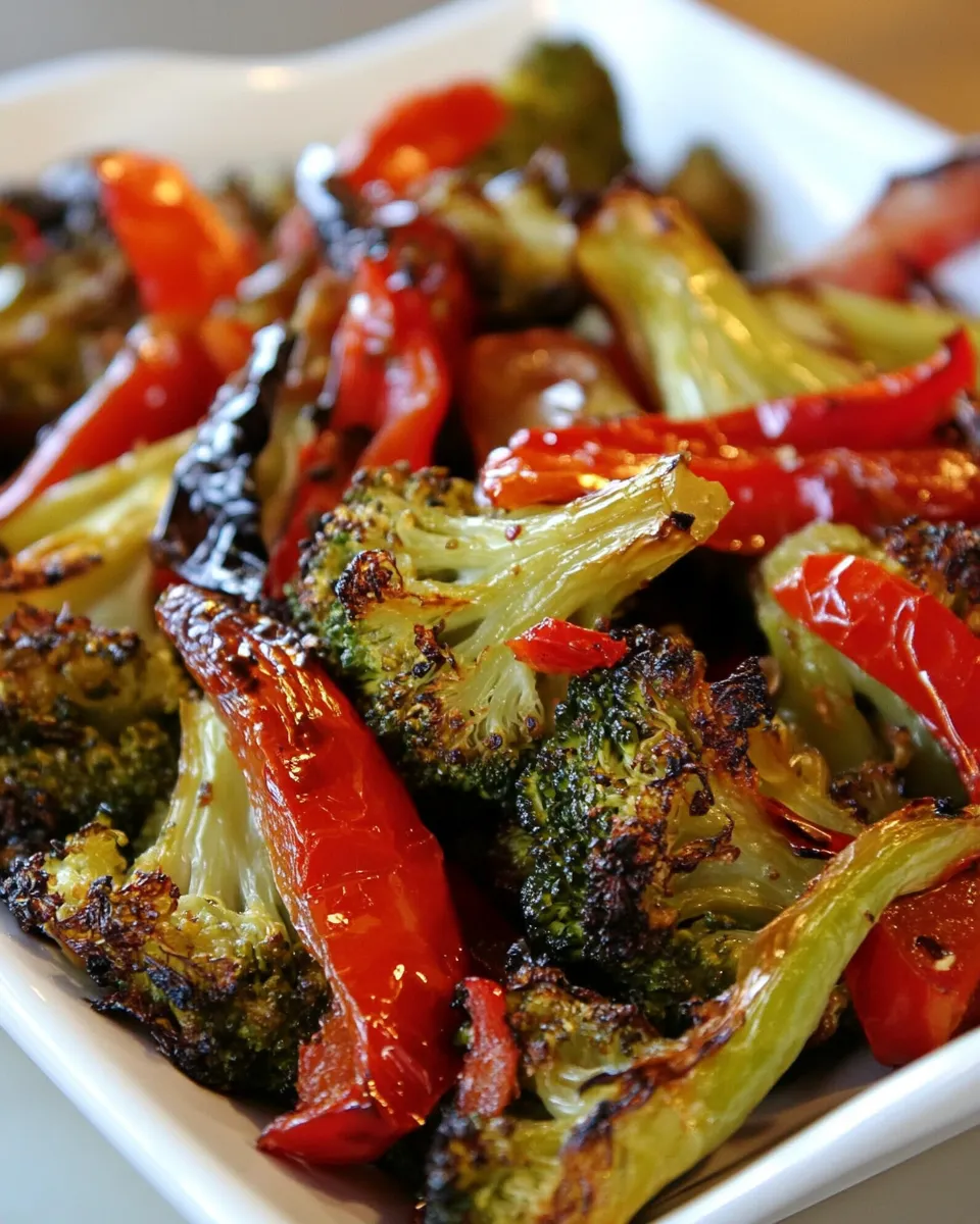 Easy Roasted Broccoli with Red Peppers photo