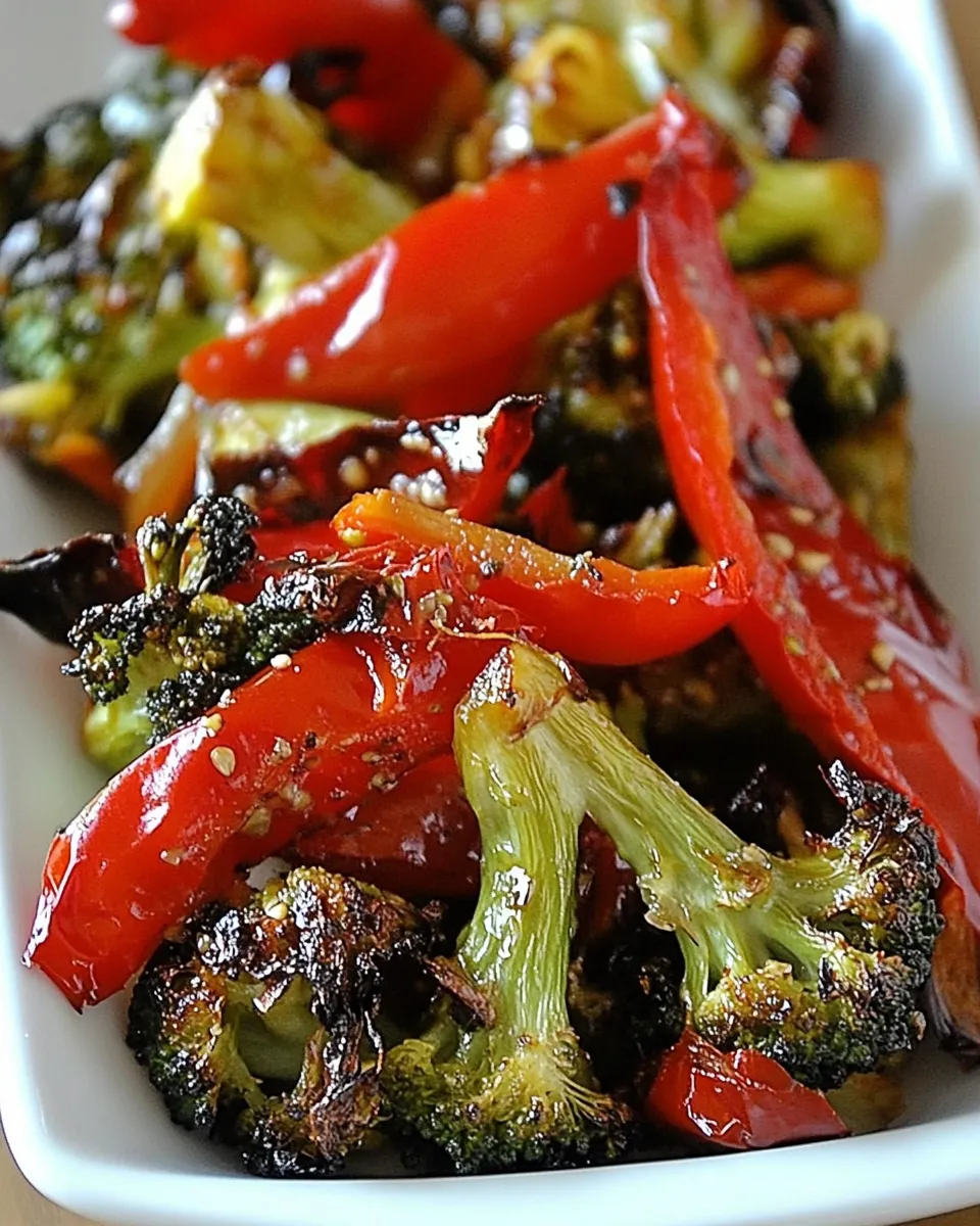 Savory Roasted Broccoli with Red Peppers recipe photo